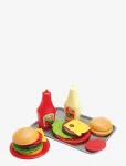 Dantoy - Burger Set On Tray 17 Pcs - M&auml;ngutoit ja koogid - ONE SIZE