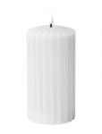 C'est Bon - Striped Led Pillar Candle - LED-k&uuml;&uuml;nlad - H15CM