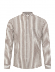 Lindbergh - Wide Striped Cotton/Linen Shirt L/S - Linased s&auml;rgid - XXL