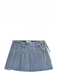 Monki - Pleated Mini Denim Wrap Skirt - L&uuml;hikesed seelikud - 46