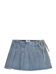 Monki - Pleated Mini Denim Wrap Skirt - L&uuml;hikesed seelikud - 46
