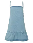 Pieces - Pcnoel Short Slip Denim Dress D2D Fsy Pp - L&uuml;hikesed kleidid - S