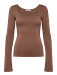 Monki - Long-Sleeved Slim Fit Scoop Neck Top - Pikkade varrukatega - S