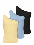 Kids Only - Koglucky Oneshoulder Top 3-Pack Jrs - Varrukateta - 122-128