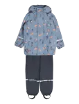Little B - Pu Set Aop W. Fleece - Vihmariiete komplektid - 104