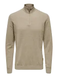 ONLY & SONS - Onsloui Reg 12 Mel Half Zip Knit Noos - Poolpika lukuga džemprid - XXL