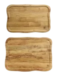 Aida - Raw Teak - Sk&aelig;rebr&aelig;ts&aelig;t 2 Dele 40X26X2 Cm + 45X33X2 Cm Med Saftrille - L&otilde;ikelauad - 3
