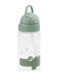 Done By Deer - Straw Bottle Croco Green 350 Ml - S&ouml;&ouml;giaeg - &Oslash;6.5X H 20CM