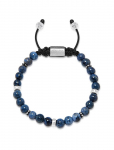 Nialaya - Men's Beaded Bracelet With Blue Dumortierite And Silver - K&auml;ev&otilde;rud - L 18 cm