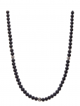 Nialaya - Beaded Necklace With Matte Onyx And Silver - Kaelakeed - ONE SIZE 61 cm