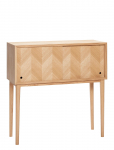 H&uuml;bsch - Herringbone Console Table Sliding Doors Natural - Kapid - ONE SIZE