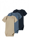 Name It - Nbnbody 3P Ss Solid Rib Noos - L&uuml;hikeste varrukatega - 50