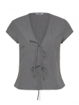Weekday - Tie-Front V-Neck Cotton Blouse - Varrukateta - S