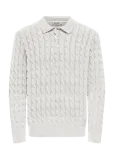 ONLY & SONS - Onskicker Life Rlx  Ls Cabel Polo Knit - Pikkade varrukatega kootud polos&auml;rgid - M