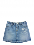 Lindex - Skirt Denim Emb Flowers - L&uuml;hikesed seelikud - 116