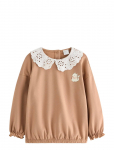 Lindex - Sweatshirt With Collar In Broderie Anglais - Dressipluusid - 128