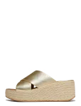 FitFlop - Platfforms Espadrille Leather Wedge Cross Slides - Kiilkontsaga jalan&otilde;ud - 38