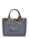 Ganni - Canvas Tote Bag With Leopard Print Trim - Ostukotid - ONE SIZE