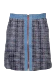 Sandro - Short Tweed And Denim Skirt - L&uuml;hikesed seelikud - 40