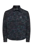 ONLY & SONS - Onsjudsen Jaquard Overshirt Ww - Mustriga s&auml;rgid - L