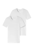 Schiesser - Short-Sleeve Shirts, 2-Pack, Round Neck, White &ndash; 95/5 - L&uuml;hikeste varrukatega - XL