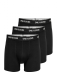 ONLY & SONS - Onsfitz Solid Black Boxer 3Pack3854 Noos - Bokserid - XS