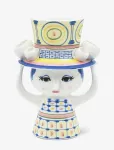 Bj&oslash;rn Wiinblad - Lady With Hat Vase H20.5 Cm Blue - Big Vases - 20.5 cm