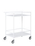House Nordic - Rasa - Bar Trolley, 2 White Shelves, White Frame 68X40X79 Cm - Ratastega lauad - ONE SIZE