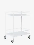 House Nordic - Rasa - Bar Trolley, 2 White Shelves, White Frame 68X40X79 Cm - Ratastega lauad - ONE SIZE