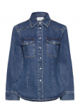 Malina - Anthea Fitted Waist Denim Shirt - Teksas&auml;rgid - 44