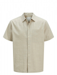 Jack & Jones - Jprcceaston Seersucker S/S Shirt Ln - Linased s&auml;rgid - M