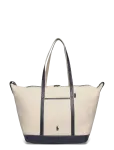 Polo Ralph Lauren - Leather-Trim Canvas Large Shopper Tote - Kandekotid - ONE SIZE