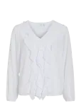 Vila - Viane L/S V-Neck Frill Top - Noos - Pikkade varrukatega - 38