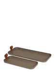 House Nordic - Tove - Tray, Steel, Brown, Set Of 2 - Kandikud - 39.5X16.5X1.5CM