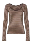Monki - Long-Sleeved Slim Fit Scoop Neck Top - Pikkade varrukatega - L