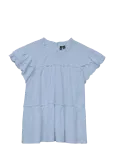 Vero Moda - Vmisolde Sl O-Neck Frill Top Wvn Exp Sb2 - L&uuml;hikeste varrukatega - L