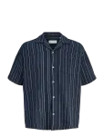 Jack & Jones - Jjebradley Striped Resort Shirt Ss Ln - Vabaaja s&auml;rgid - S