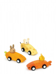 Mentari - 3 Pullback Racing Cars - Animal Friends - Puidust kujud - ONE SIZE