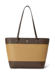 Lauren Ralph Lauren - Striped Leather Medium Karly Tote Bag - Kandekotid - ONE SIZE