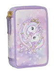Beckmann Norway - Three Section Pencil Case W/Content, Unicorn Princess Purple - Pinalid - ONE SIZE