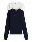 Tommy Jeans - Tjw 2Pack Slim Essential Rib Ls - Pikkade varrukatega - XL