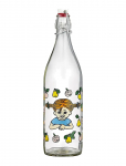 Muurla - Pippi Glass Bottle Fruits 1L - Veepudelid - 1 L
