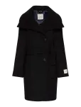 Calvin Klein - Funnel Neck Knee Length Wool Coa - Villased mantlid - M