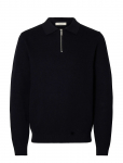 Selected - Slhdane Ls Knit Struc Half Zip Polo Noos - Poolpika lukuga džemprid - XL