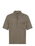 Oscar Jacobson - Reg Fit Cuban Ss Herringbone Stripe Shirt - L&uuml;hikeste varrukatega s&auml;rgid - L