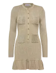 Self Portrait - Gold Lurex Knit Mini Dress - L&uuml;hikesed kleidid - 36