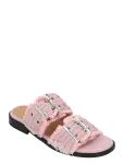 Ganni - Fringed Denim Buckle Sandals - Madalad sandaalid - 40