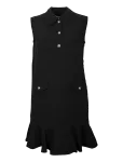 Ganni - Ruffled Leopard Print Flocked Recycled Denim Mini Dress - L&uuml;hikesed kleidid - 32
