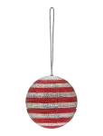 Anna + Nina - Shimmering Red Stripe Delight Ornament - J&otilde;ulukuulid ja kuuseehted - ONE SIZE