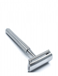 Parker - 78R - Chrome - Unisex Textured Long Handle Three Piece Safety Razor With New Parker Head - Pardlid - ONE SIZE